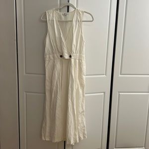 Madewell White Linen Size 4 Dress with Pockets
